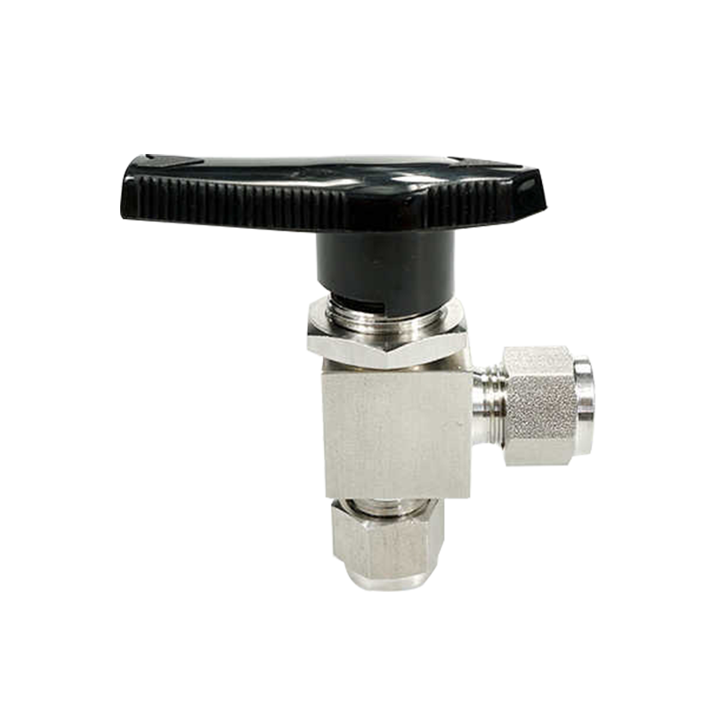 Robinet à bille à angle de 90 degrés à double virole en acier inoxydable
